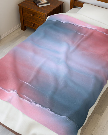 Gray Sea Pink Fog Velveteen Plush Blanket, 50" x 60"