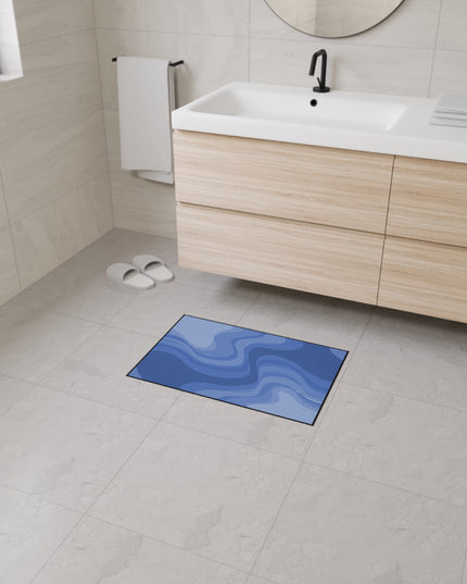Deep Blue Wavey 18" x 27" Heavy Duty Floor Mat