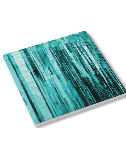 Striped Tif 4" x 4" Square Ceramic Coaster