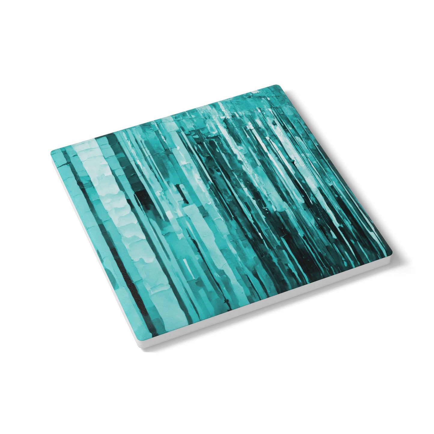 Striped Tif 4" x 4" Square Ceramic Coaster