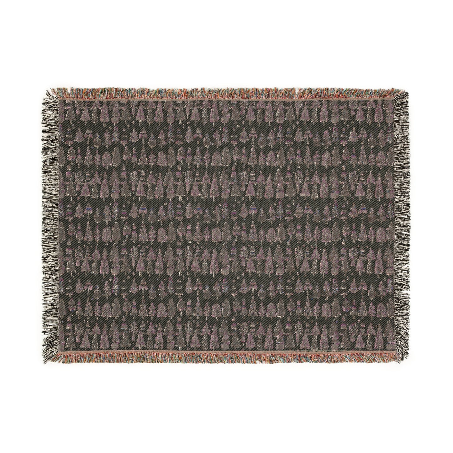 Mini Vintage Green Trees Woven Blanket, 80" x 60"