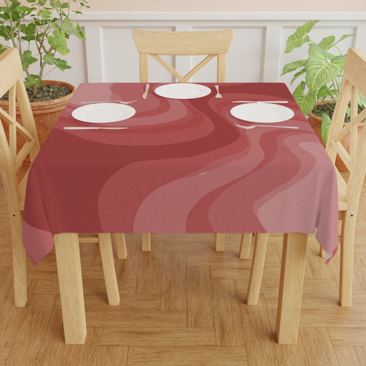 Power Red Wavey Tablecloth, 55" x 55"