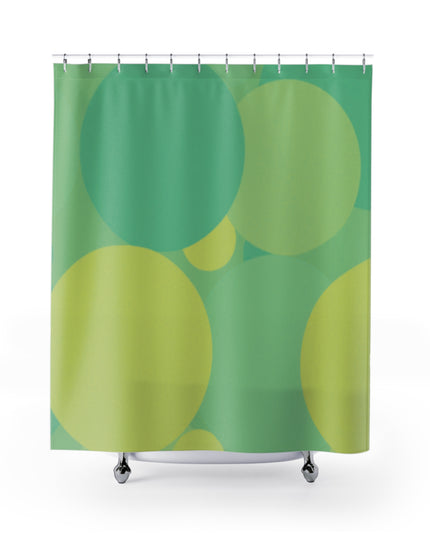 Pastel Green Patches Shower Curtains, 71" x 74"