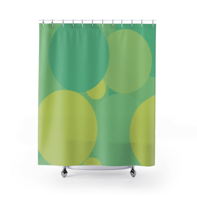 Pastel Green Patches Shower Curtains, 71" x 74"
