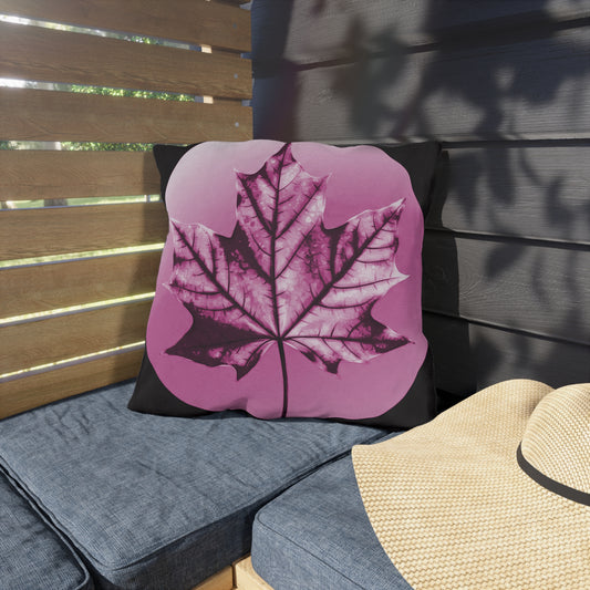 Magenta Maple Leaf 18" x 18" Outdoor Pillow