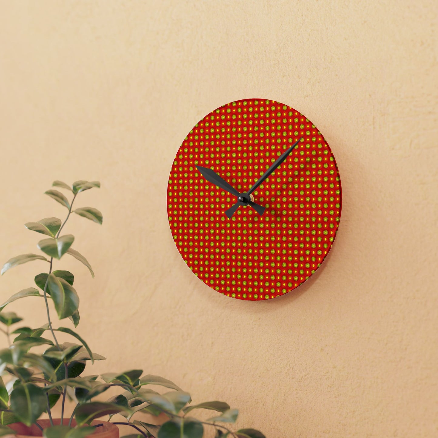 Late Evening Star-crossed Bodies Acrylic Round Wall Clock, 8" x 8"