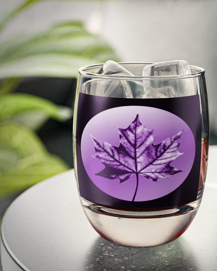 Purple Maple Leaf Whiskey Glass, 6 oz