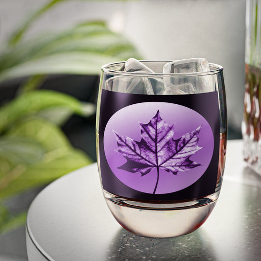 Purple Maple Leaf Whiskey Glass, 6 oz