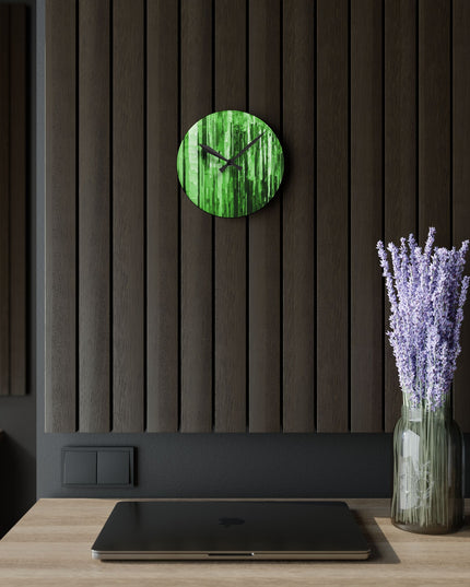 Striped Mint Pastels Acrylic Round Wall Clock, 8" x 8"