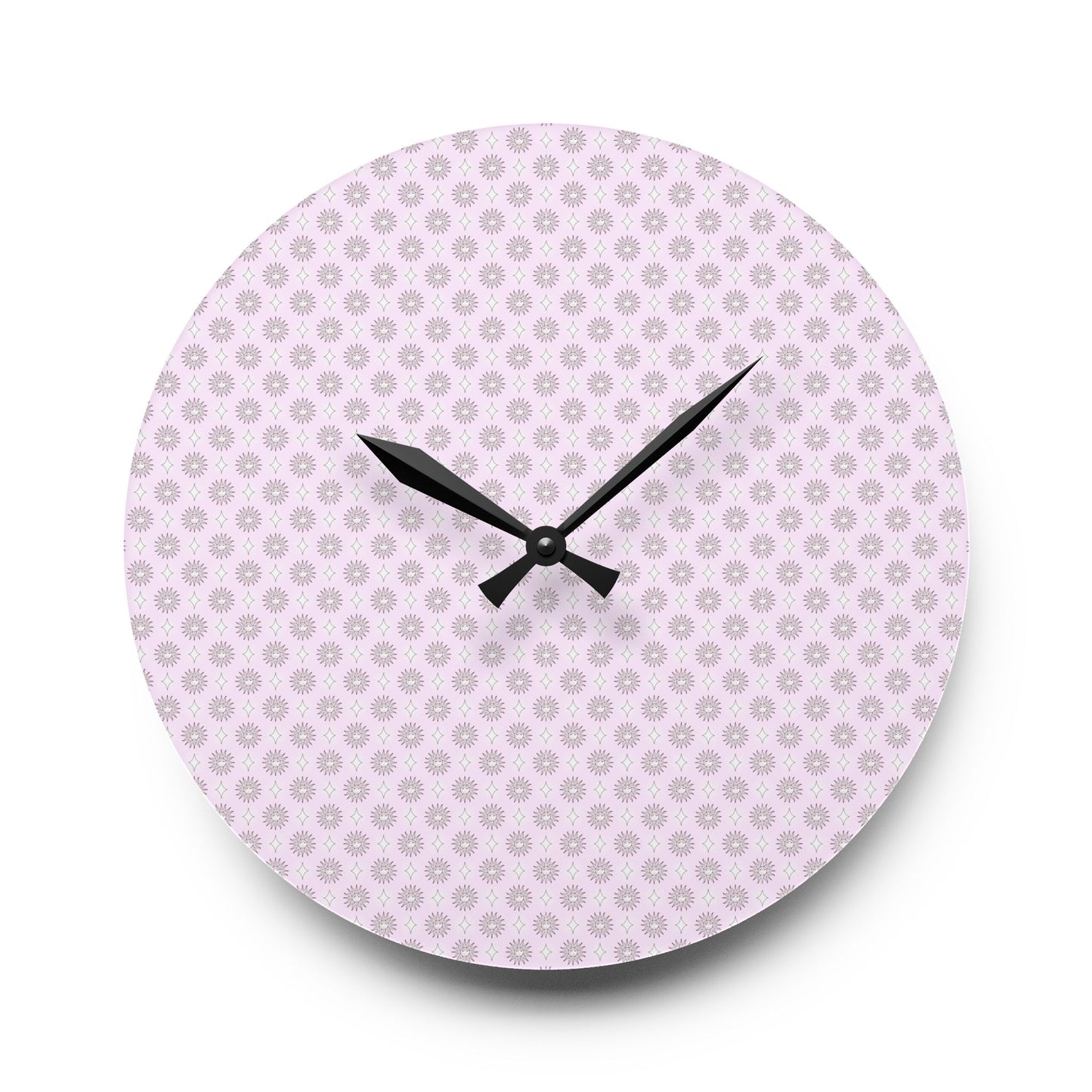 Pink Mornings Star-crossed Bodies Acrylic Wall Clock, Round or Square, 10.75" x 10.75"