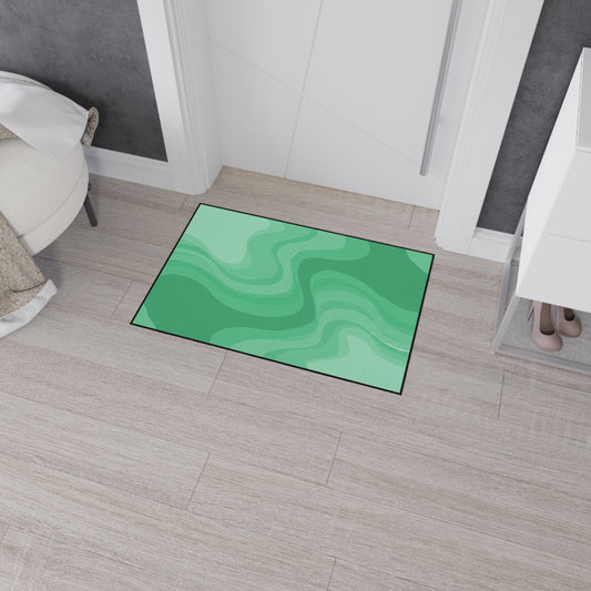 Mint Green Wavey 24" x 36" Heavy Duty Floor Mat