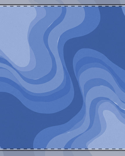 Deep Blue Wavey 22" x 22" Cotton Twill Napkin