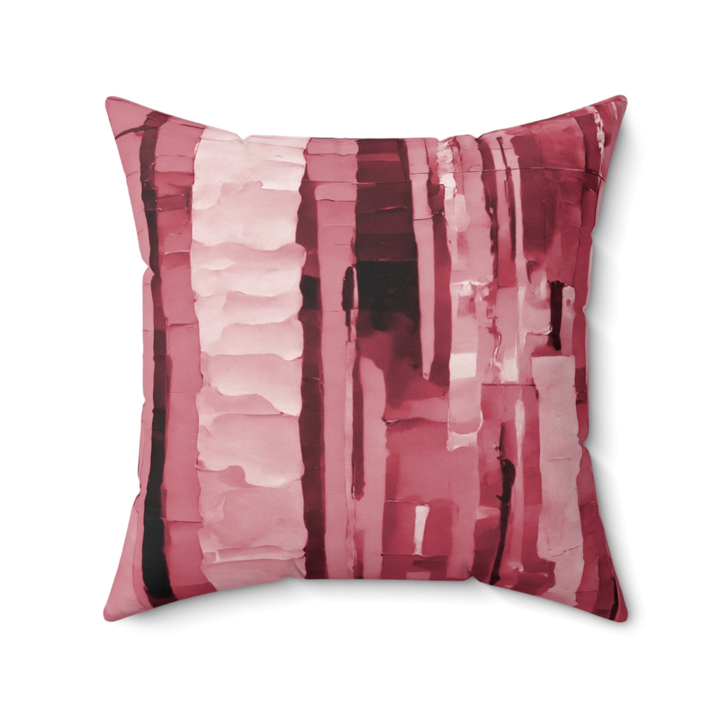Striped Ruby Pastel 20" x 20" Faux Suede Square Pillow
