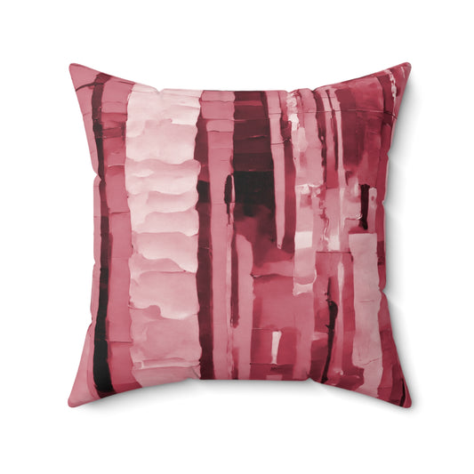 Striped Ruby Pastel 20" x 20" Faux Suede Square Pillow