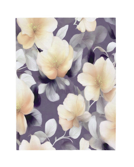 White Blush Floral Bunch Velveteen Plush Blanket, 30" x 40"