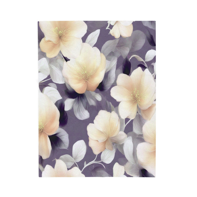 White Blush Floral Bunch Velveteen Plush Blanket, 30" x 40"