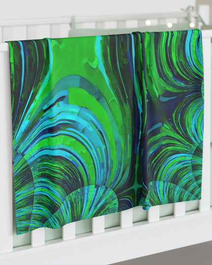 Uzi Spiral Blue Green Baby Swaddle 30″×40″ Blanket