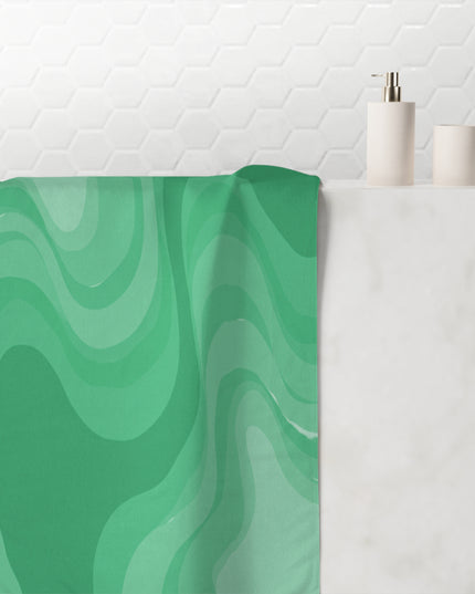 Mint Green Wavey 30" x 60" Mink-Cotton Towel (50% polyester, 50% cotton)
