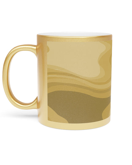 Brown Wavey 11 oz Metallic Mug (Silver\Gold)
