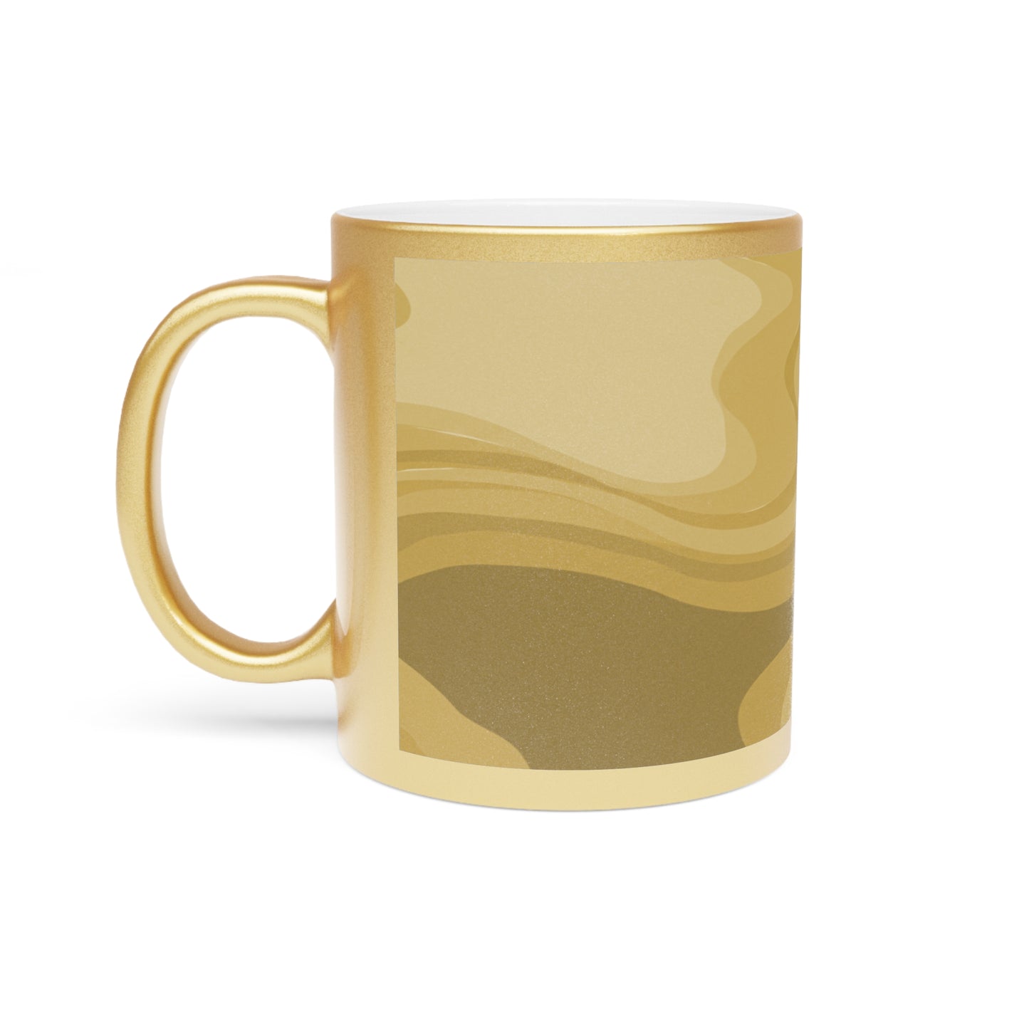 Brown Wavey 11 oz Metallic Mug (Silver\Gold)