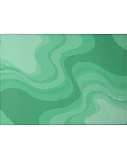 Mint Green Wavey 8" x 11" Glass Cutting Board