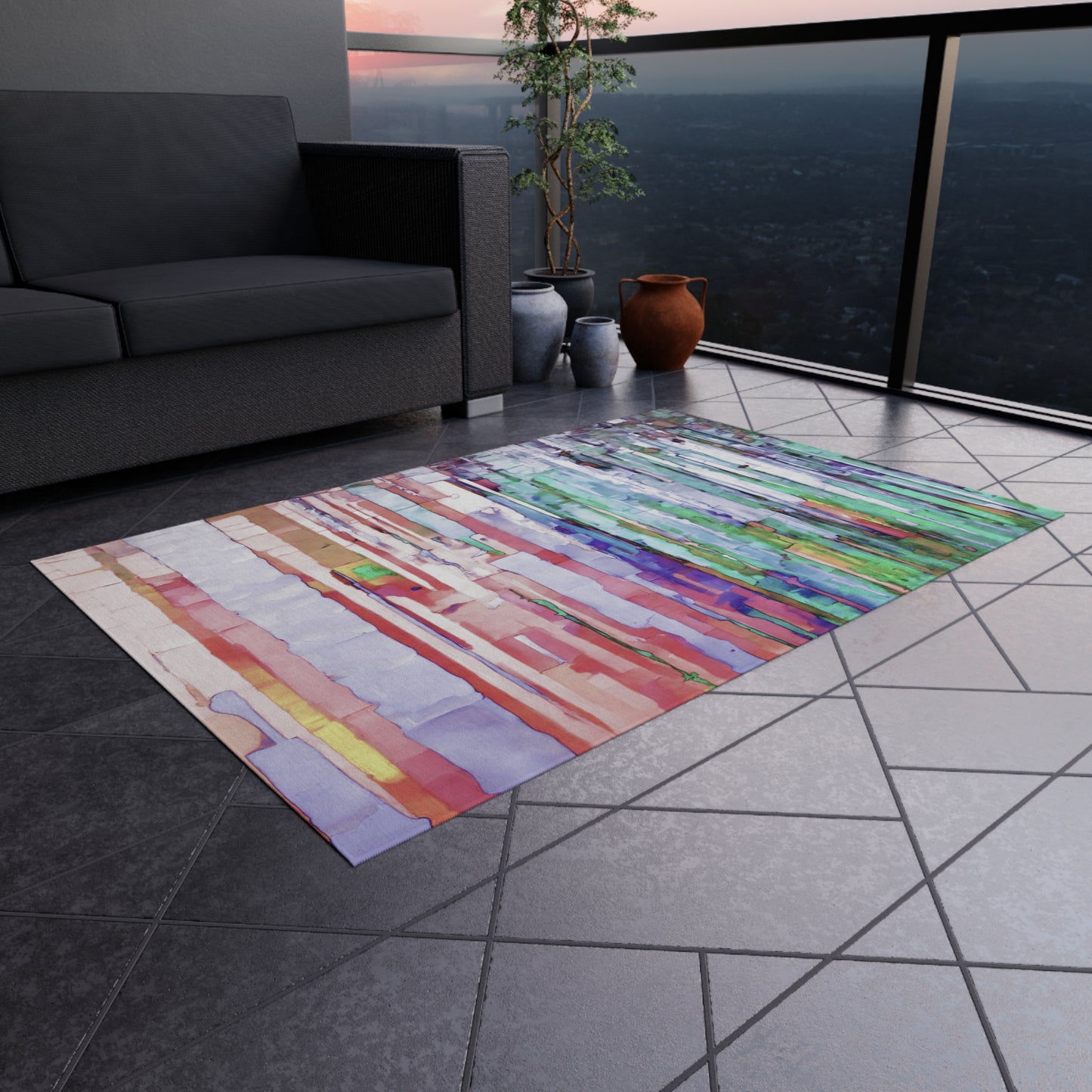 Striped Pastels 48" x 72" Outdoor Rug