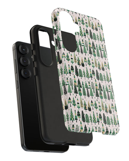 Mini Vintage Green Trees Samsung Galaxy S25 Tough Cases