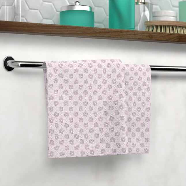 Pink Mornings Star-crossed Bodies Face Towel, 13" x 13"