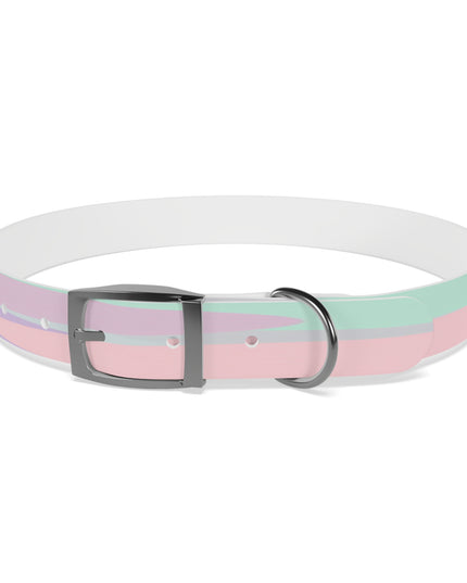 Pastel Peach and Soft Green Patches Extra Large Dog Collar