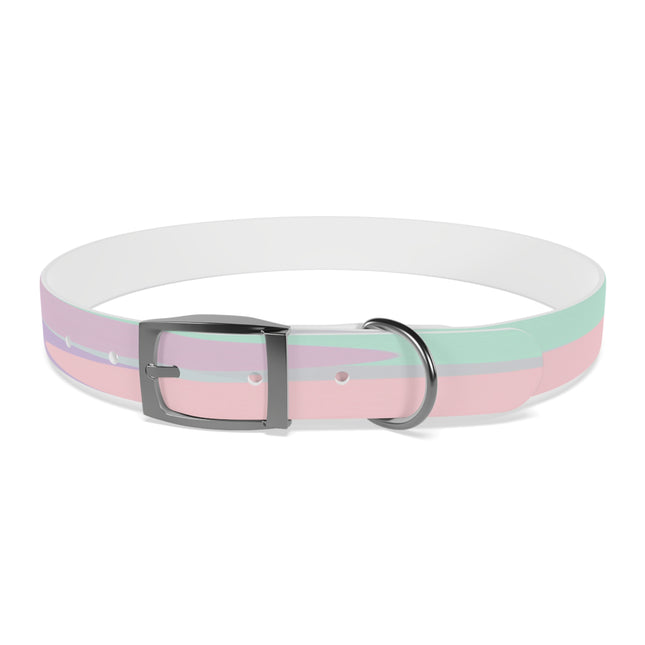 Pastel Peach and Soft Green Patches Extra Large Dog Collar