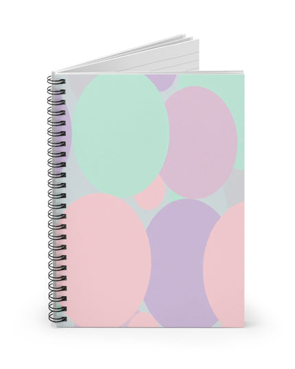 Pastel Peach and Soft Green Patches Spiral Notebook - Ruled Line, 6" x 8", 118 pagess