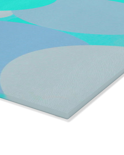 Pastel Tan and Tif Patches 8" x 11" Glass Cutting Board