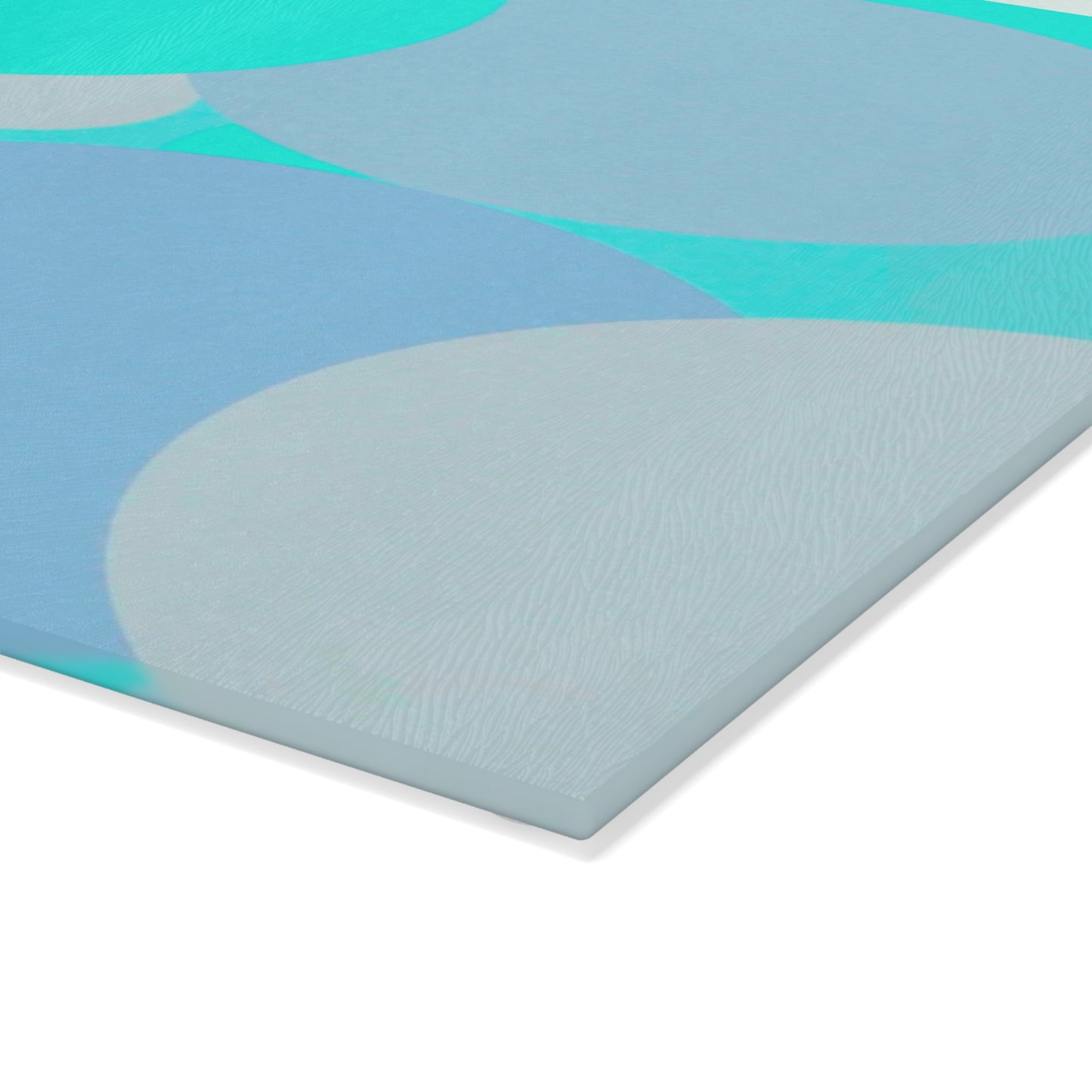 Pastel Tan and Tif Patches 8" x 11" Glass Cutting Board