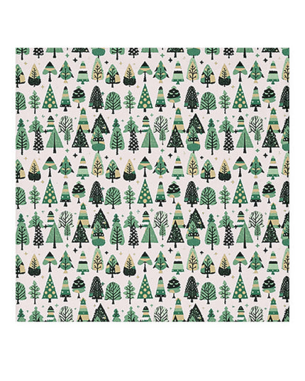 Mini Vintage Green Trees Face Towel, 13" x 13"