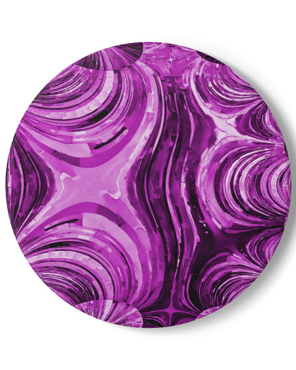 Uzi Spiral Powder Lavender 4" x 4" Round Ceramic Coaster