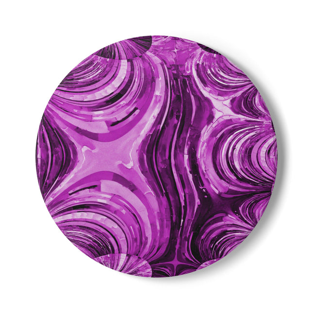 Uzi Spiral Powder Lavender 4" x 4" Round Ceramic Coaster