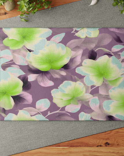 Lime Lavender Floral Bunch Glass Cutting Board, 11" x 15"