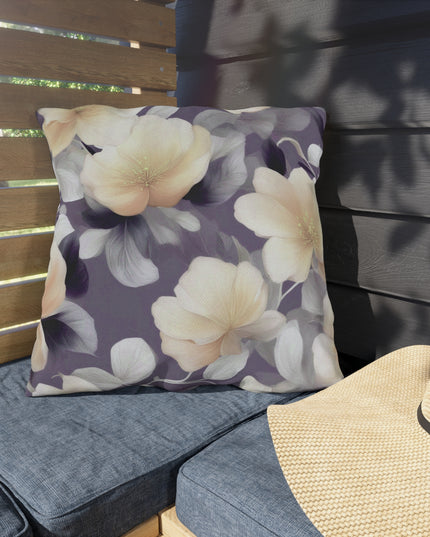 White Blush Floral Bunch 20" x 20" Outdoor Pillow