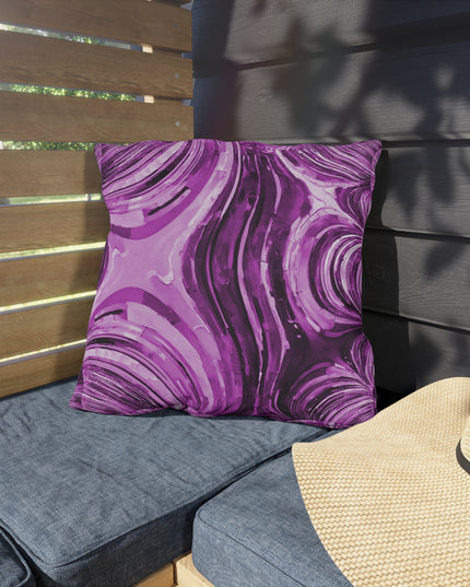 Uzi Spiral Powder Lavender Outdoor Pillow, 18" x 18"