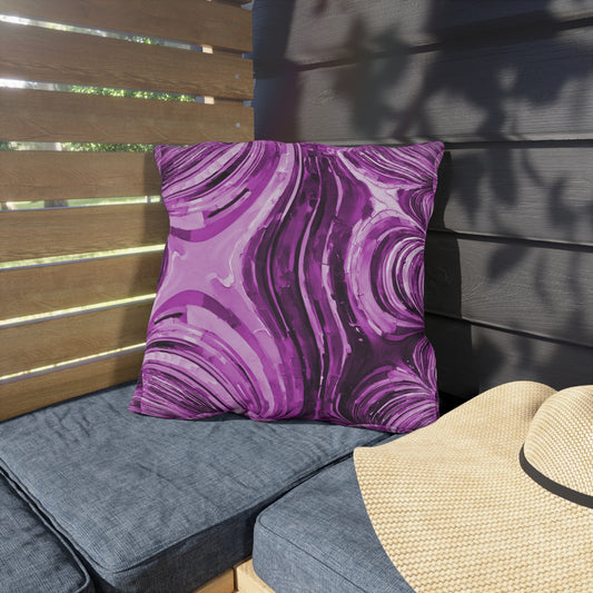 Uzi Spiral Powder Lavender Outdoor Pillow, 18" x 18"