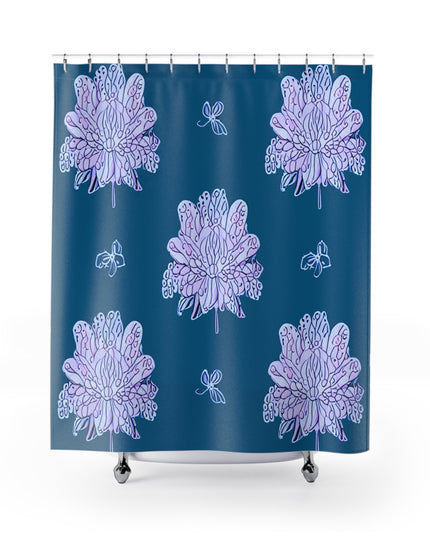 Lavender Floral Butterflies Shower Curtain, 71" x 74"