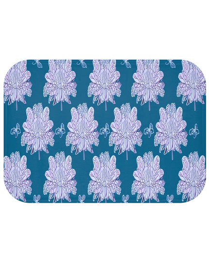 Lavender Floral Butterflies 24" x 17" Bath Mat
