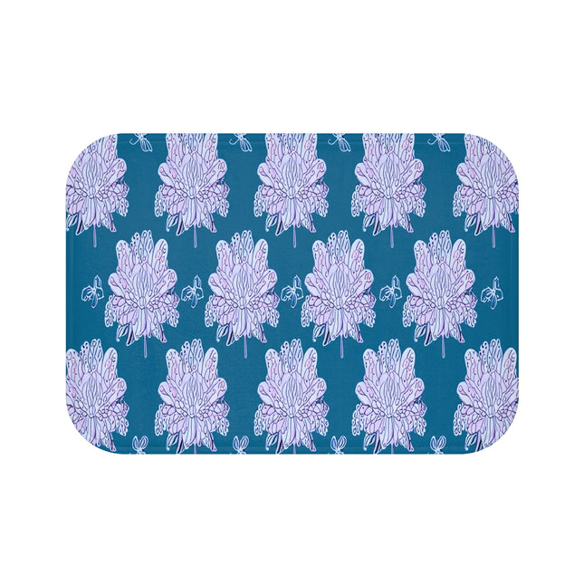 Lavender Floral Butterflies 24" x 17" Bath Mat