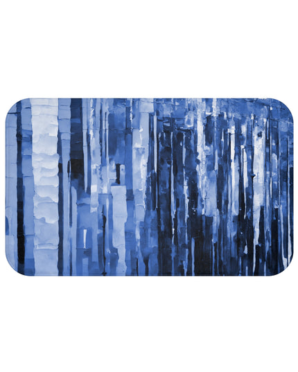 Striped Deep Blue 34" x 21" Bath Mat