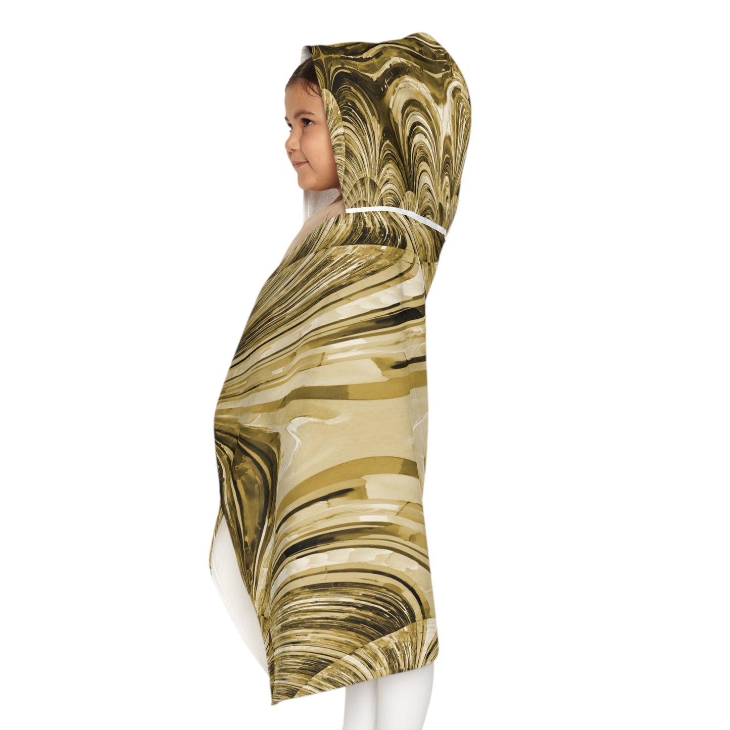 Uzi Spiral Light Brown Youth Hooded Towel, 24" x 48"