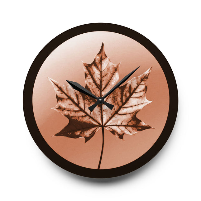 Soft Maple Leaf Acrylic Wall Clock, Round or Square, 10.75" x 10.75"