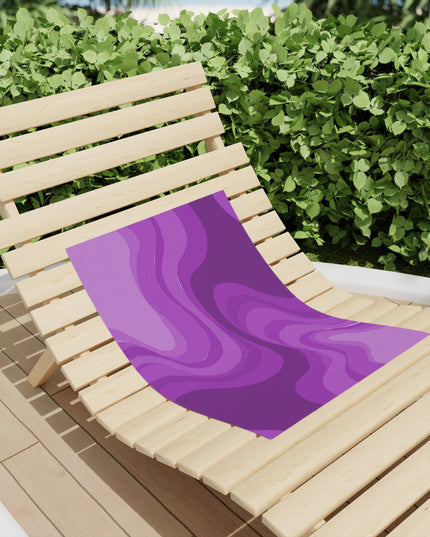 Wavey Purple Wavey Beach Towel, 18" x 27"