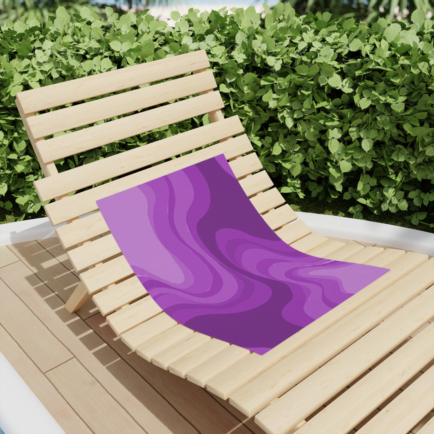 Wavey Purple Wavey Beach Towel, 18" x 27"