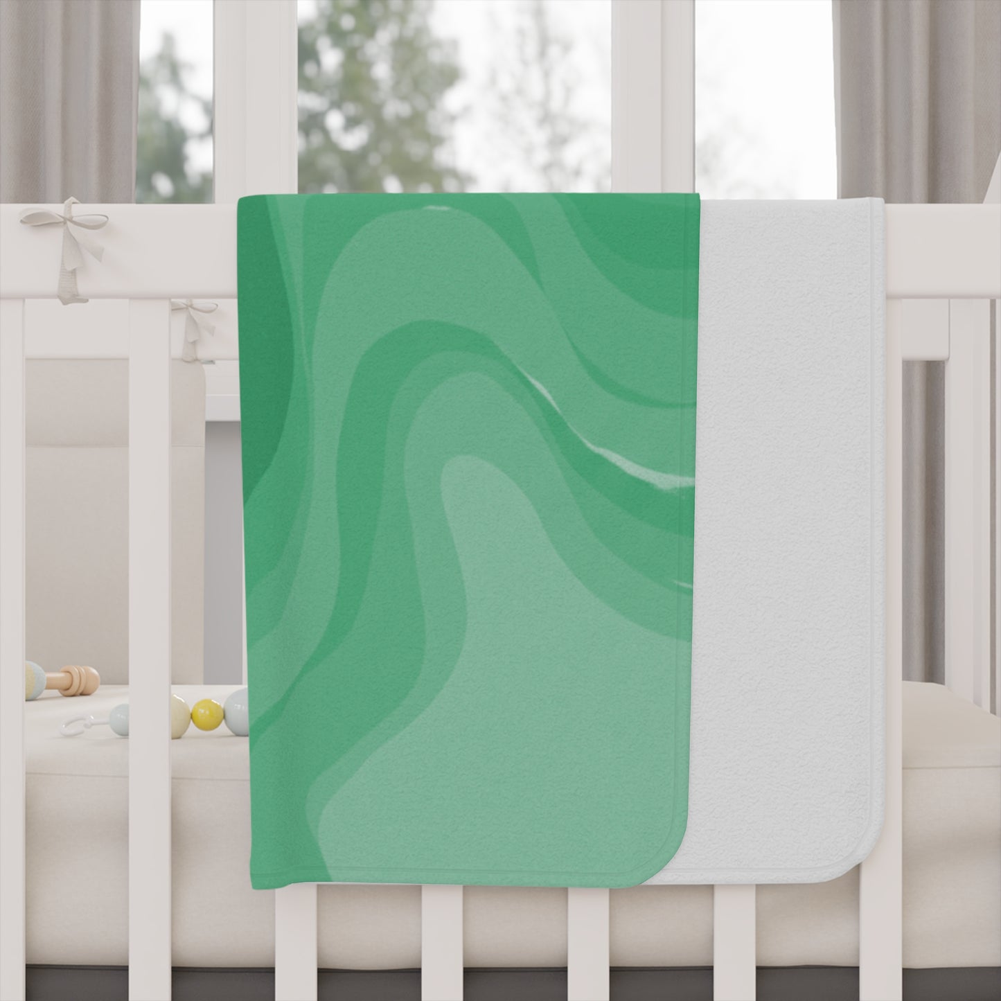 Mint Green Wavey Toddler Blanket, 30" x 40"
