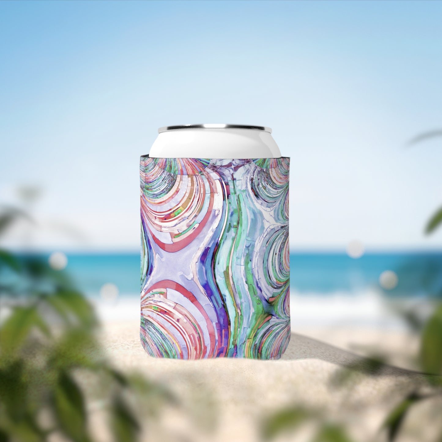 Uzi Spiral Pastels 12 oz Can Cooler Sleeve